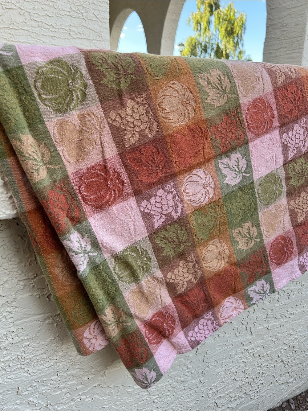 Autumn Harvest Plaid  tablecloth - Green, Rust, Cream - Picture 4 of 4